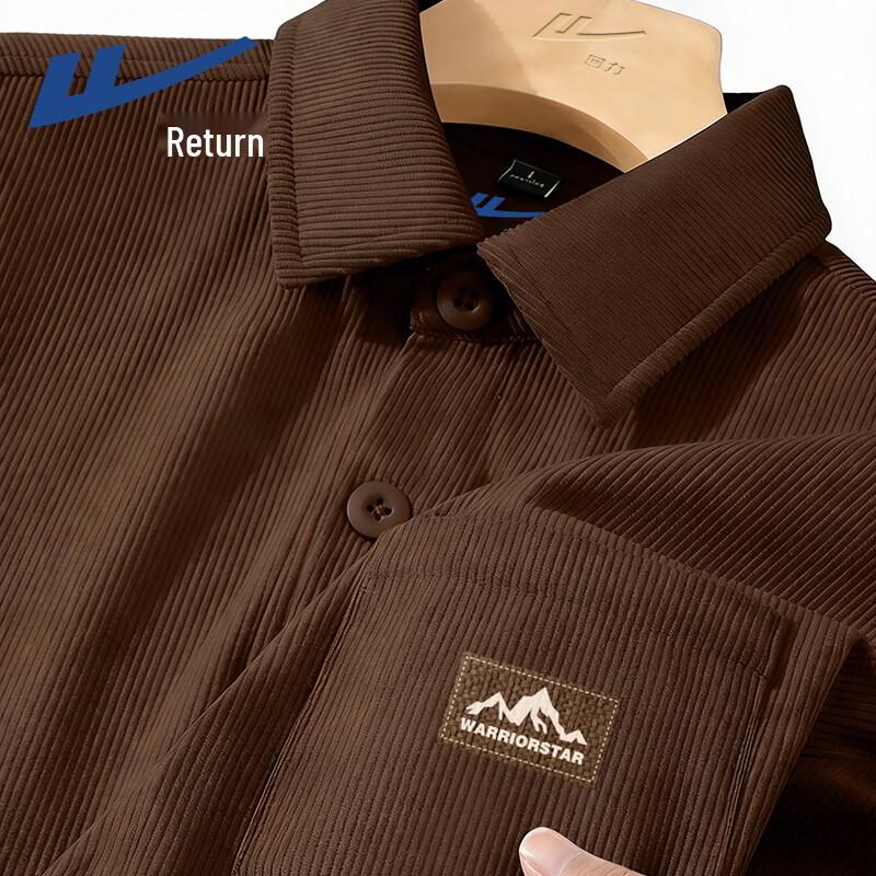 Warrior Men s Vintage Corduroy Long-Sleeve Polo Shirt 5XL