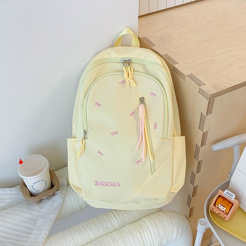 School Bag New Japanese Style INS High-value Fresh and Sweet Candy-colored Bow Backpack, Lightweight Backpack for Middle and High School Students