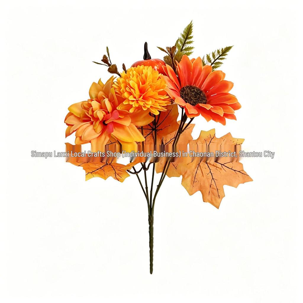 Autumn Harvest Festival Flower Bouquet Pumpkin & Sunflower Thanksgiving Decoration