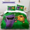 Loba and Purple Monster  Pattern Bedding Quilt Set  Home Decoration  Gift (1 * duvet cover + 2 * pillowcase  without core)