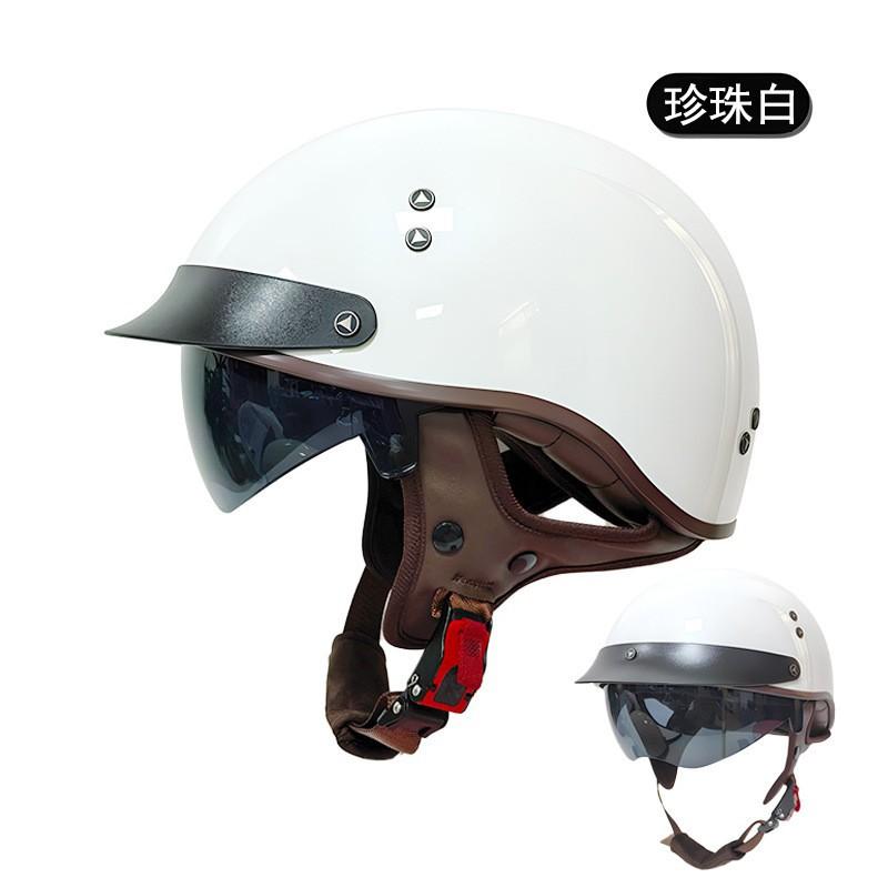 Retro Motorcycle Helmet National Standard Certification Semi-helmet Men Women Electric 318 Knight