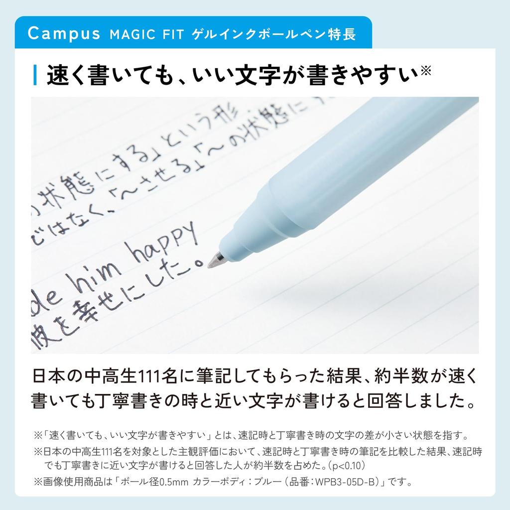 KOKUYO Campus Gel Ink Ballpoint Pen Magic Fit 0.5mm Color Ink 8 Color Set WPB3-05-8CSET