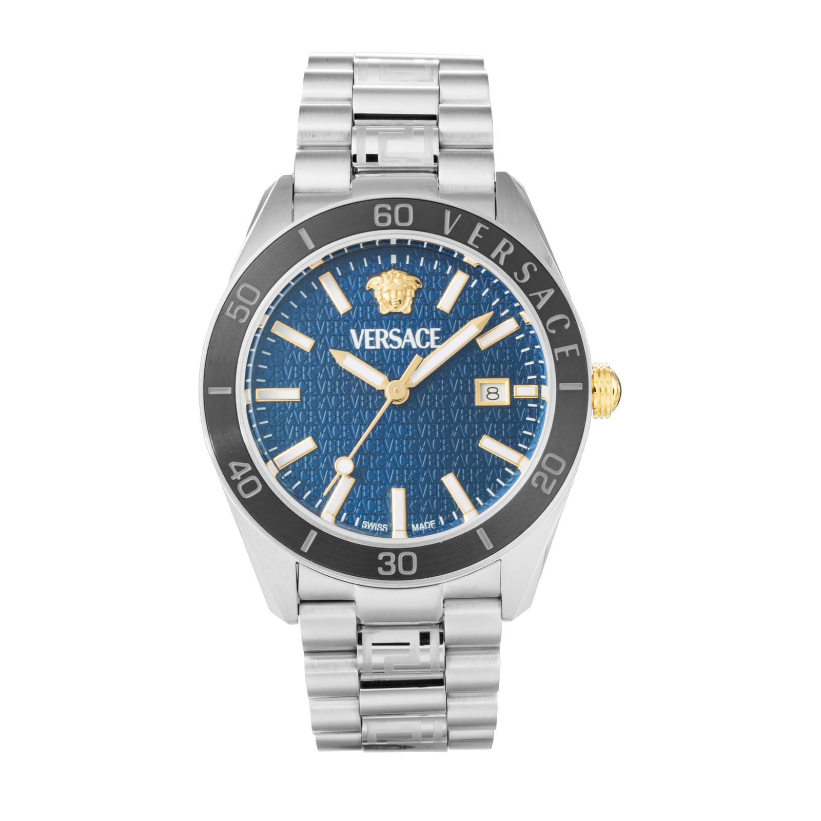 

VE8E00324 Silver Watch [Versace] V-Dome Men s [Used] синій