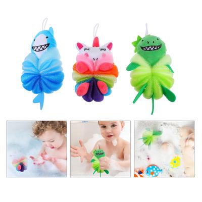 3 peças de esponjas de banho, bucha, bolas de banho macias, chuveiro de pelúcia, corpo infantil para desenho animado