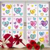 Valentine Heart Window Sticker Colorful Love Glass Decal Static Cling Romantic Holiday Decor Home Party Decoration