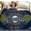 Milwaukee Brewers Print Flannel Blanket High Quality Warm Comfortable Cover for All Seasons Perfect for Gifts Home Decor