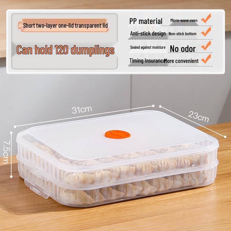 Dumpling & Wonton Freezer Storage Box for Fresh-Keeping and Quick-Freezing Noodles
