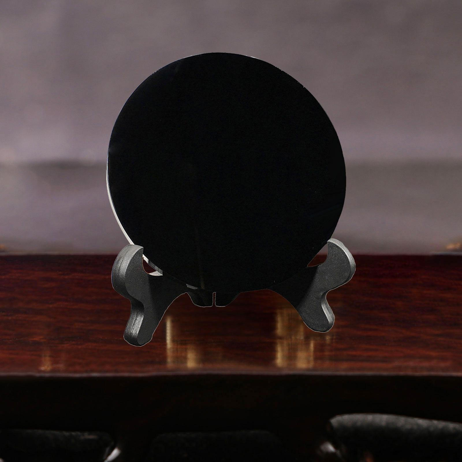 

Черный обсидиановый диск, диск по фэн-шуй, украшение для дома, йога, круглый зеркальный круг, мини Diameter 15cm