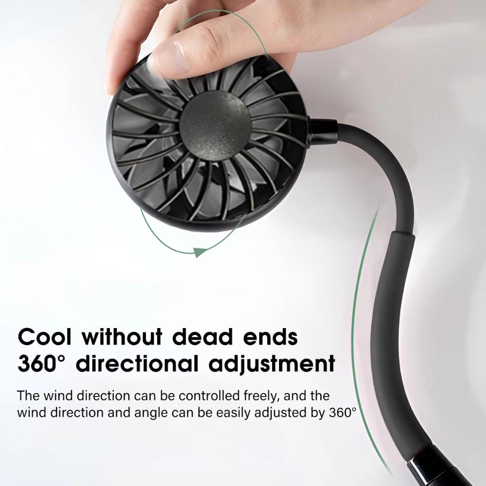 Neck Fan Rechargeable 1200mAh 3 Speeds Hands Free Wearable Fan Portable Personal Cooling Fan for Travel Outdoor Hot Sale