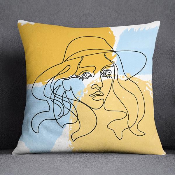 Square Decorative Pillowcase Abstract Pattern Living Room Sofa Cushion Waist Cushion Pillowcase Home Decoration 45cmx45cm