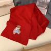 1116 New Cute Cartoon Bear Scarf Women's Knitted Sweet and Versatile Warm and Cold Neck Protection High-end Scarf