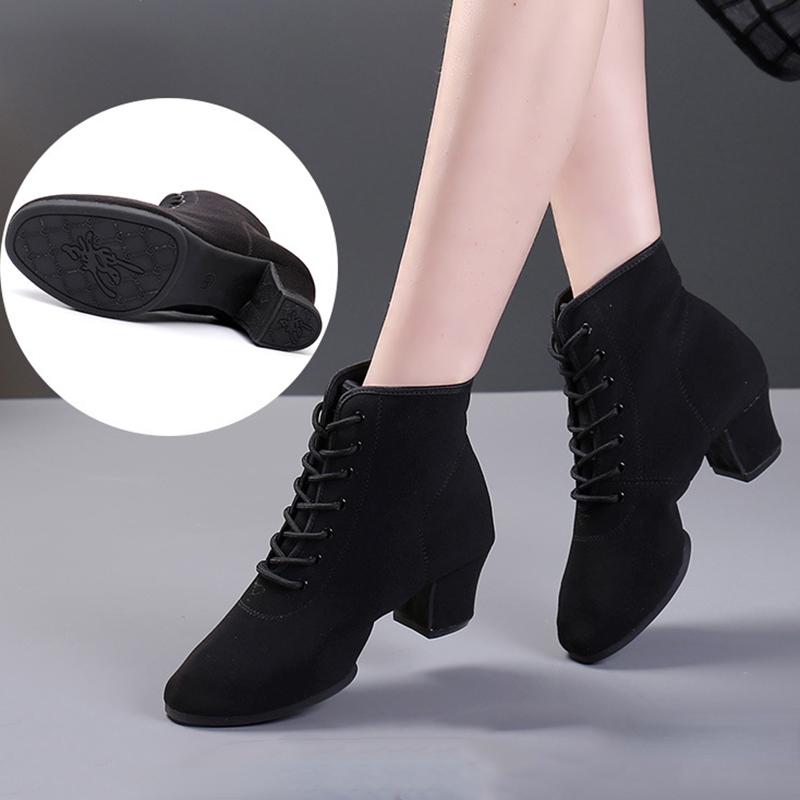 Dobře prodávat prodyšné boty dámské taneční boty šněrovací podpatky dámské společenské latinskoamerické taneční boty vysoká podpora velká velikost 34-41