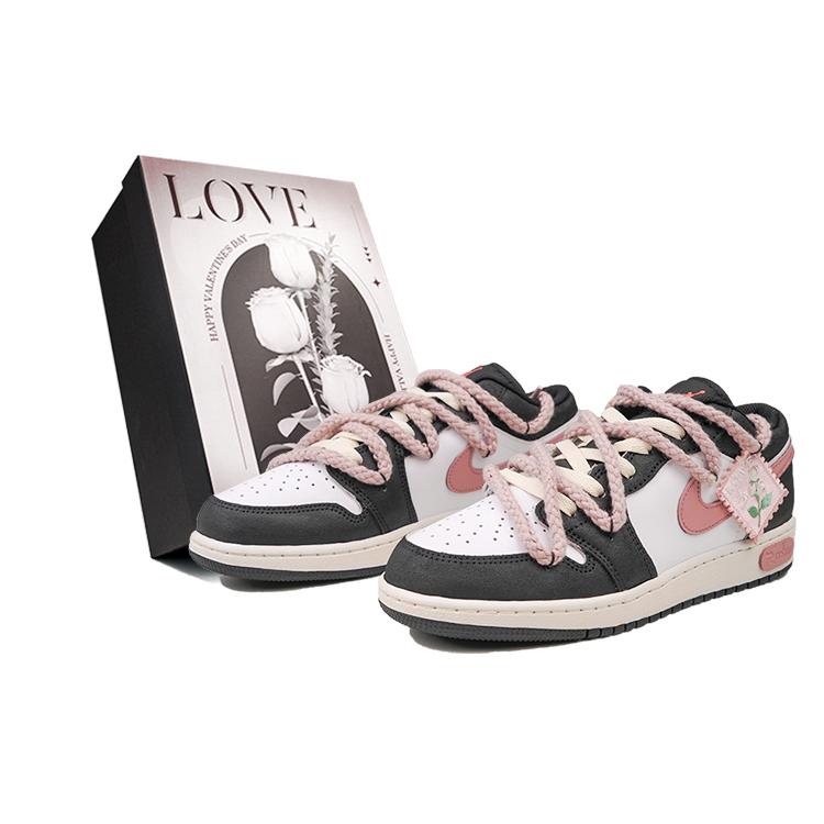 

Jordan Air Jordan 1 Low top Vintage Basketball Shoes Women s Black Pink DX4374-008(Team27-GSS-BOX) 38.5
