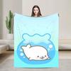 Soft Blanket Airplane Travel Cute M-Mamegoma Seal Anime Throw Blanket  Flannel Bedspread For Couch Bed Fashion Sofa Bed Cover