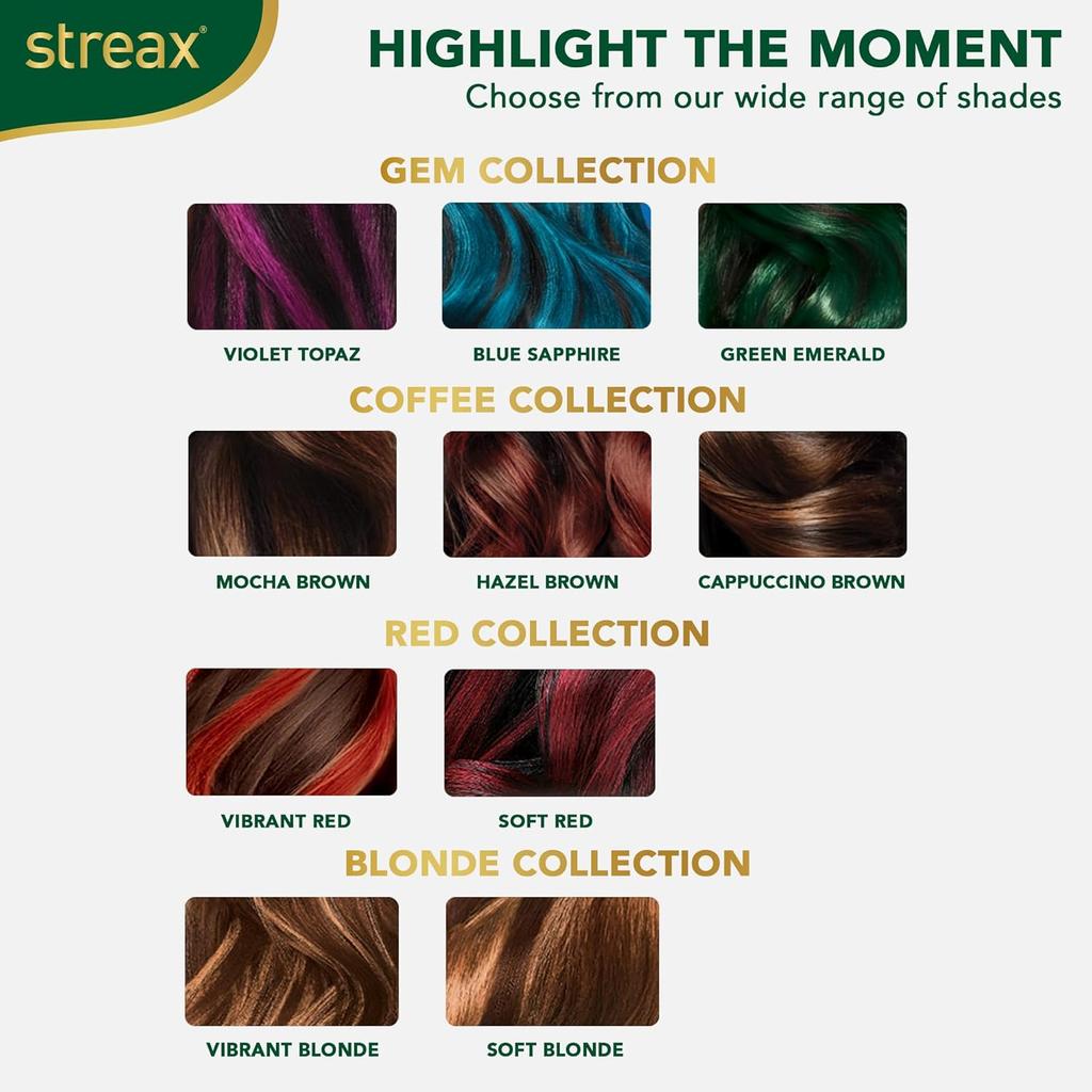 Streax Ultralights Hair Colour Highlight Kit Green Emerald For Women Pack Of 1 Rich Vibrant Easy Diy Application