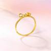 Sterling Silver S925 Personality Bow Open-End Ring for Women High Fashion Princess on the Run