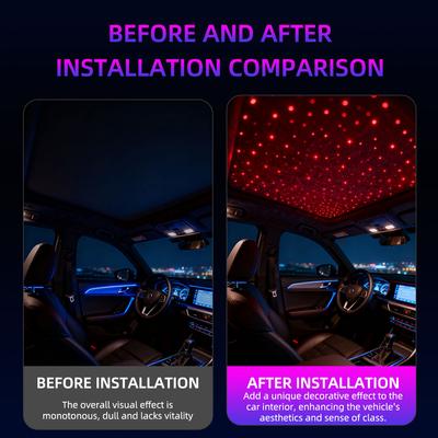 Car Roof Star Light RGB APP Remote Control Fiber Optic Star Ceiling Light Starry Sky Ceiling Interior Ambient Lightfor Car Home