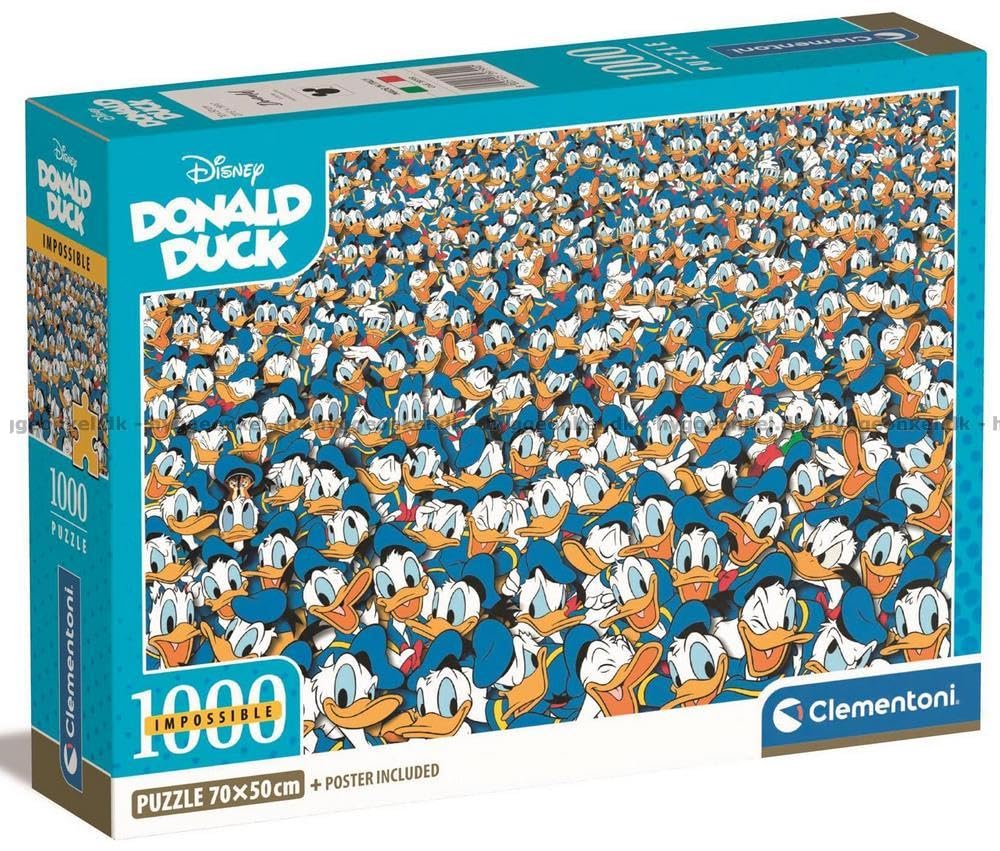 

Clementoni Disney Donald Duck Jigsaw Puzzle, 1000 Pieces, 70cm x 50cm, with Poster, Price: 7990 [Used]