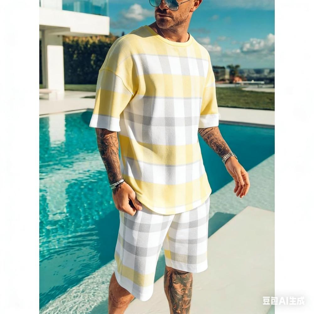 Men's 3D Printed T-Shirt and Shorts Set