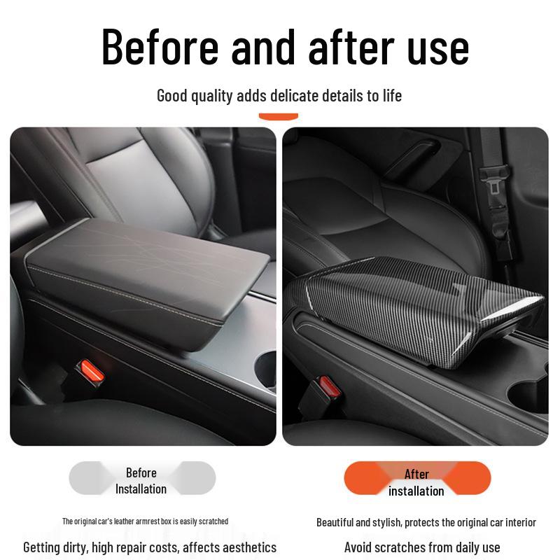 Tesla Model 3/Y/YL TPE Armrest Box Cover - Protective Center Console Interior Accessory