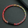 Braided Longlin Rope Bracelet Unisex Colorful Handcrafted Black Clasp Simple Wristband Good Luck Ethnic Cord Daily Joias