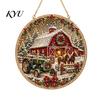 Decorative Ornaments for Home Christmas Rhinestone Painting Suncatcher Kit, Round DIY Hanging Decor Gifts Tree Home, Craft Pendant Holiday Party