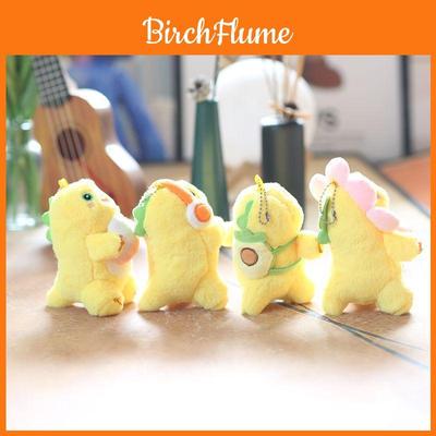 Chaveiro Adorável Mini Dinossauro de Pelúcia Brinquedo de Pelúcia Macio Pingente de Desenho Animado Fofo Acessório