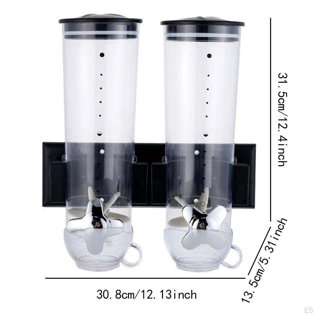 Dry Food Cereal Dispenser Candy Jar Multifunction 1.5L Each Kitchen Storage Container Wall