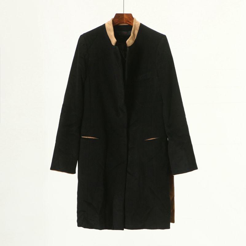 

Big Sale [Tie] Fashion Classy Medium Lady s Suit New Arrival Winter Split Mid Length Long Length Woolen Outwear 2d025 Black S/160/84A