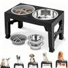 Elevated Dog Feeder Bowls Adjustable Raised Stand with Double Stainless Steel Food Water Bowls Small Medium Large Dogs