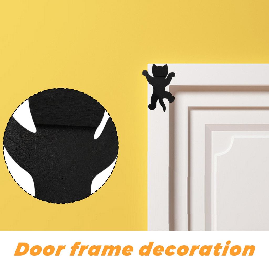 Wooden Cat Frame Wall Hanging Cute Cat Shaped Decorative Home Interior Ornament