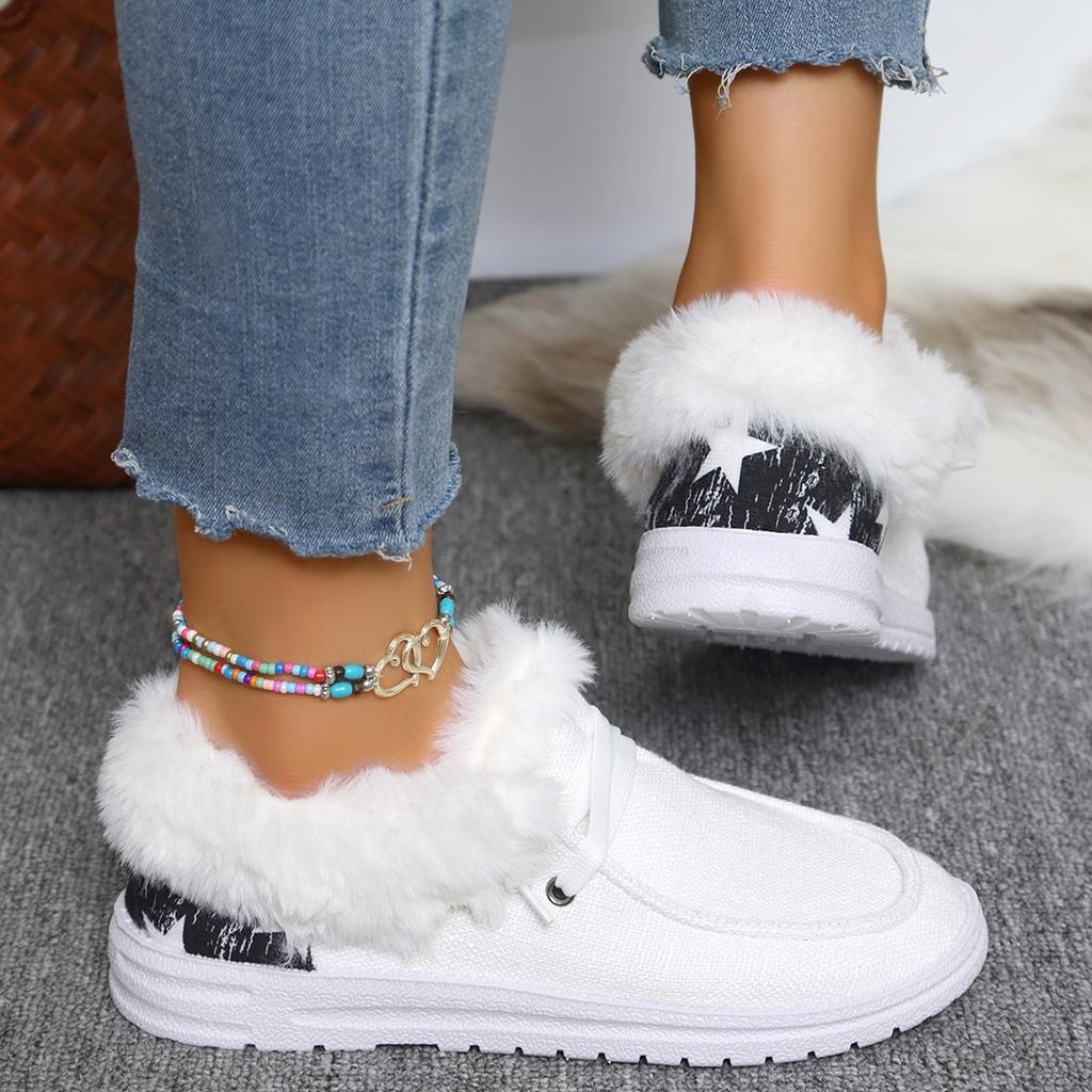 Winter European and American thick-soled wool single shoes women's velvet warm cotton shoes women's shoes