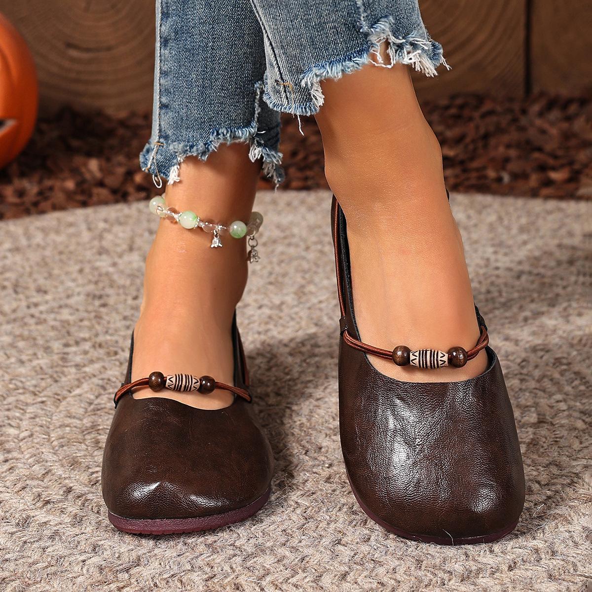 

Fashion 2025 Autumn New Retro Women s Loafers PU Leather Soft Sole Slip on Flats Comfortable Round Toe Ladies Casual Shoes Size 35-43 43