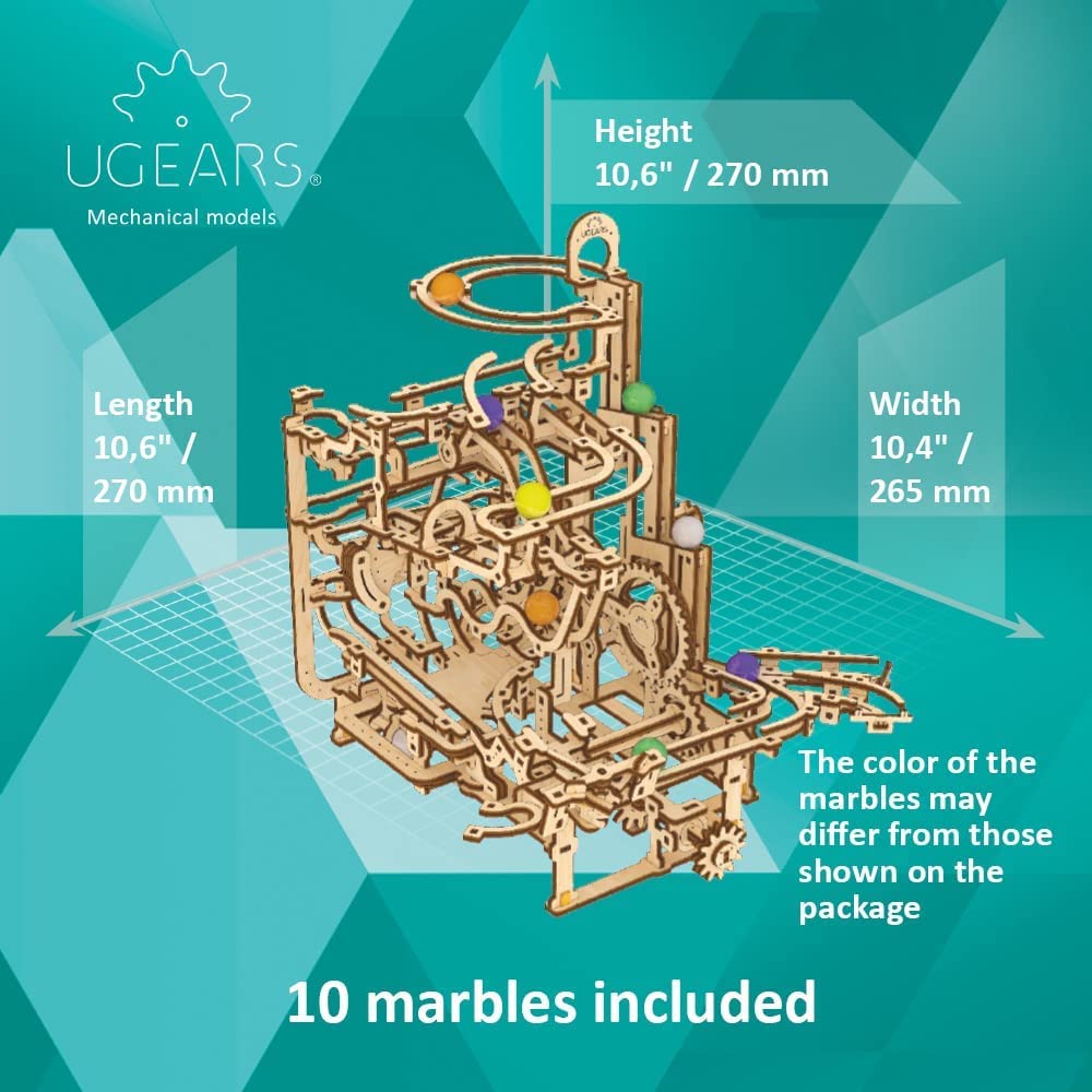 Ugears Marble Lantead Hoist 70170 Wooden Puzzle, Crafts & Models, No Glue or Tools Required, for Adults