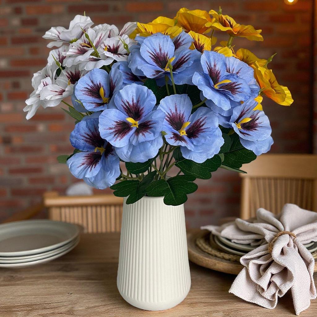 Jedwabna Dekoracja z Fiołków i Phalaenopsis Sztuczne Kwiaty do Domu, Hotelu, na Zewnątrz, na Wesele