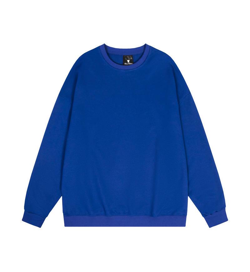 Loose Solid Color Round Neck Hoodie - Unisex Long Sleeve for Couples, Spring & Autumn