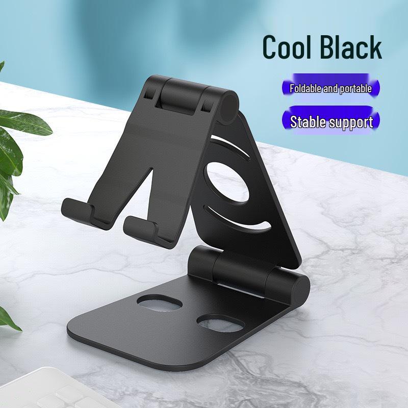 

Double Foldable Portable Phone & Tablet Stand: Multifunctional & Creative Gift for Desktop & Live Streaming. чёрный