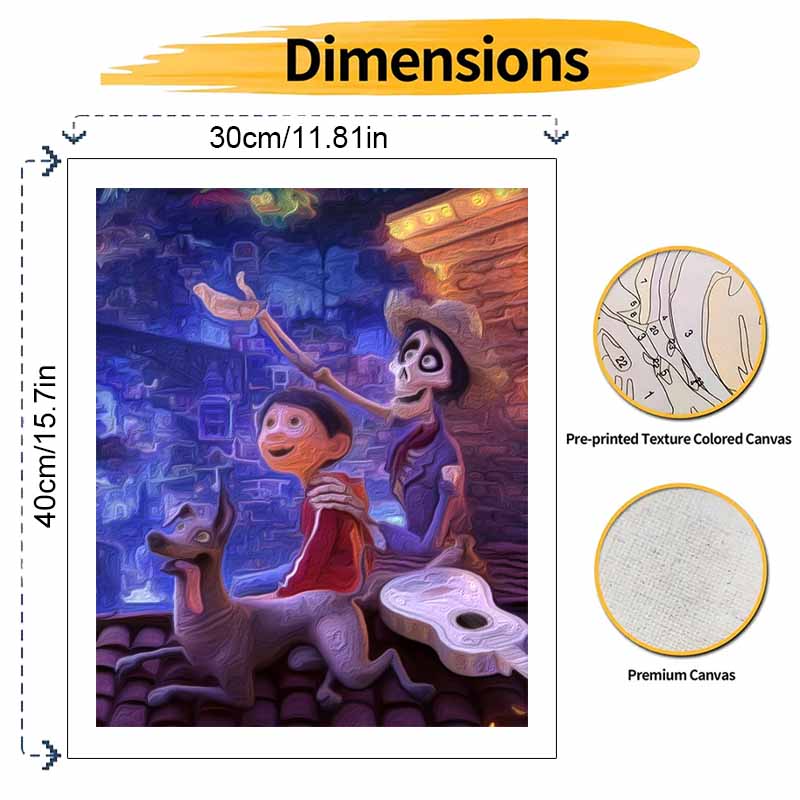 Disney Oil Painting Kit Painting Coco Art Home Bedroom Wall Decor Gift