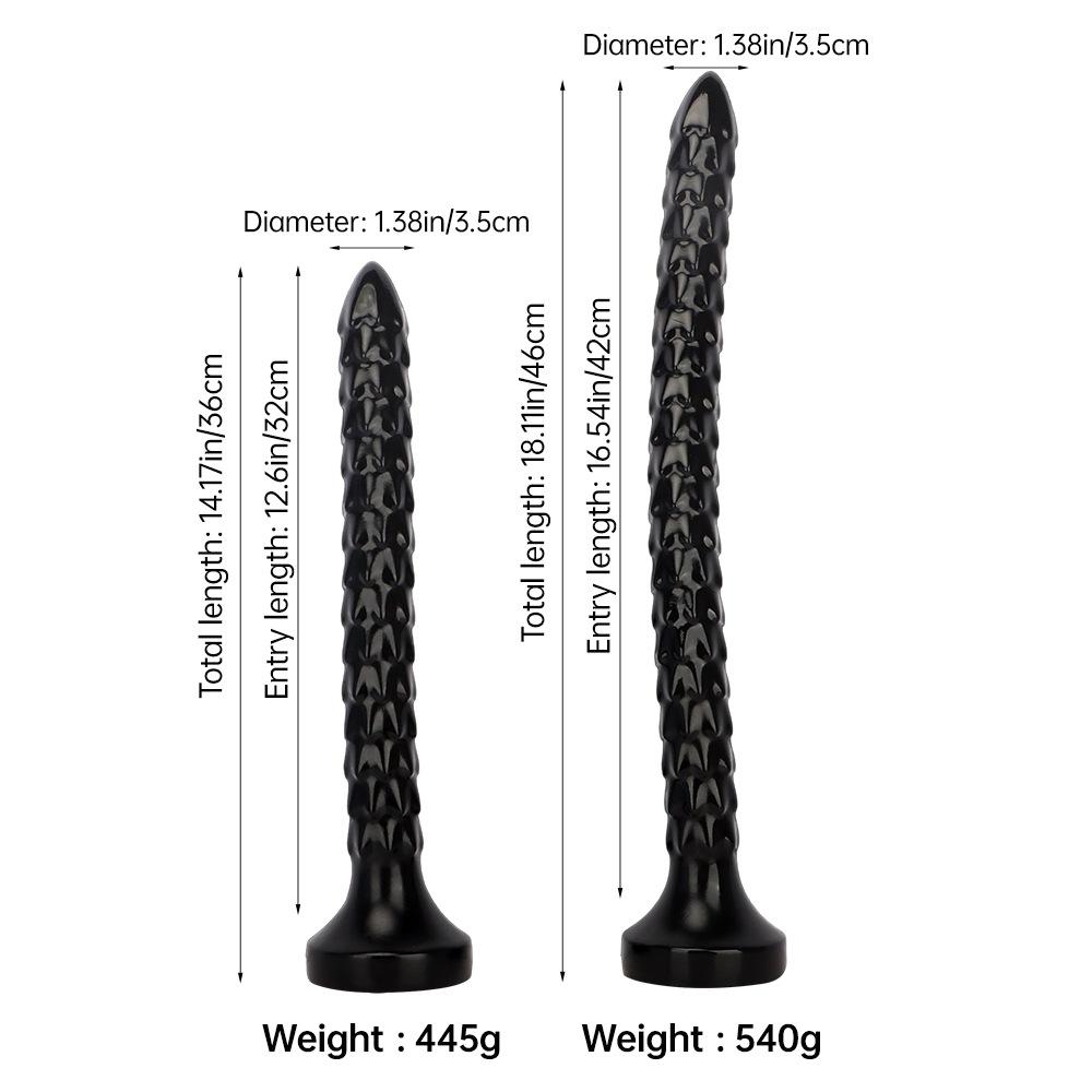 46cm Black PVC Extra Long Anal Plug Dilator Masturbator Sex Toy for Men and Women Dildo Big Dick Realistic Penis