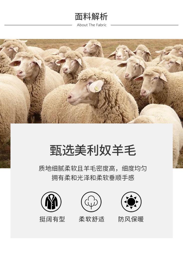Light luxury stand up collar woolen jacket with thickened cotton and wool, men's solid color business casual autumn and winter warm jacket
