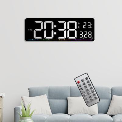 Contemporary Digital Wall Clock with Temperature Indicator And Customizable Light Levels