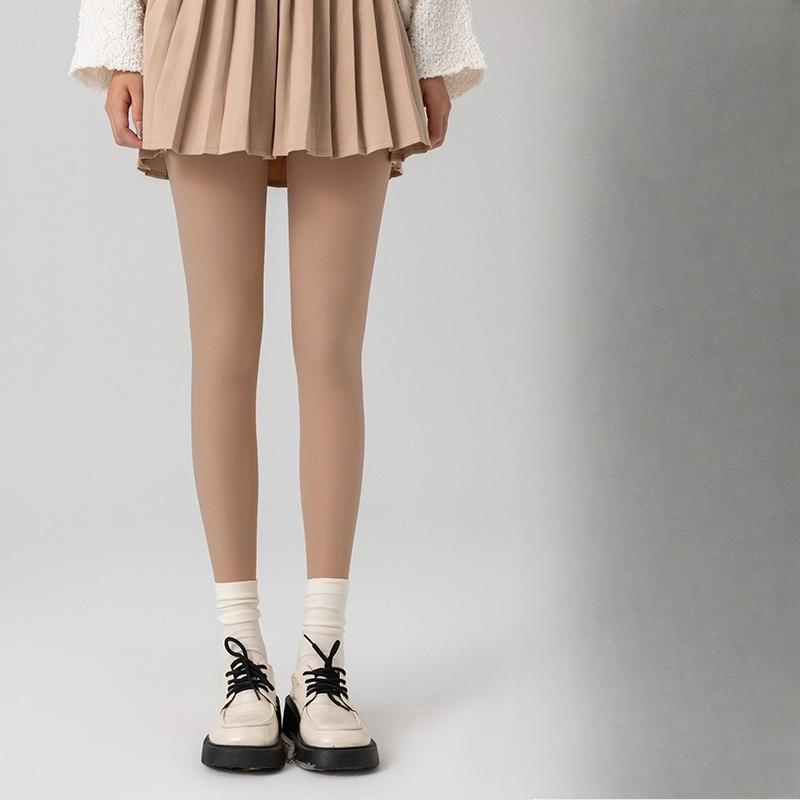 

Женские осенне-зимние леггинсы-колготки большого размера, с эффектом голых ног, на флисовой подкладке, цельные, с ощущением обнаженности. One Size