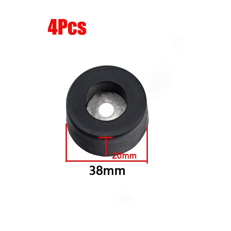 4Pcs black rubber foot pad with stainless steel washer-durable non-slip rubber foot pad, suitable for furniture