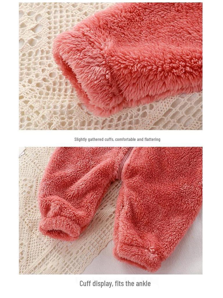 Macacão de Pelúcia para Recém-Nascidos: Macacões e Pijamas com Zíper Quentes para Outono/Inverno