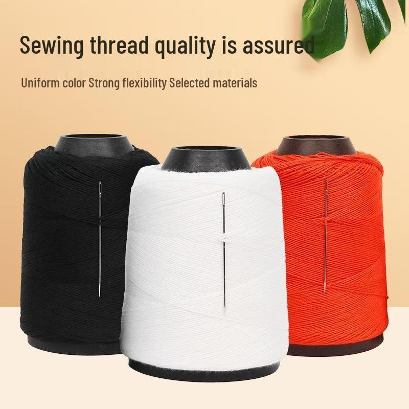 Hand-Sewn Quilt Thread: Black, White, and Red Household Sewing, Needlework, Thick Cotton & Polyester Thread