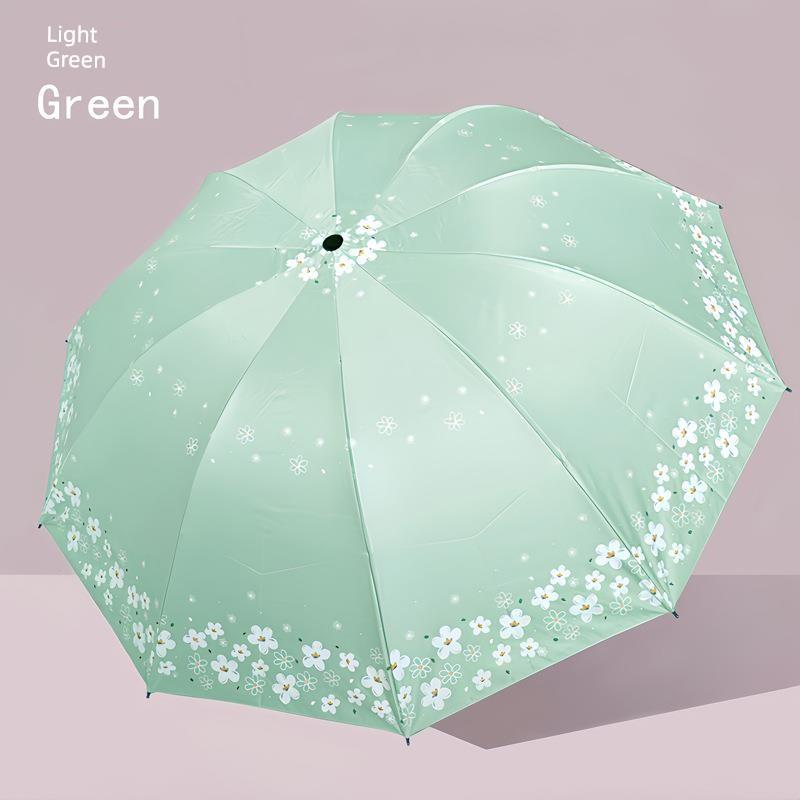 Manual Large Folding Umbrella for Female Students, Dual-Purpose Sun and Rain Umbrella, Sun Protection Umbrella