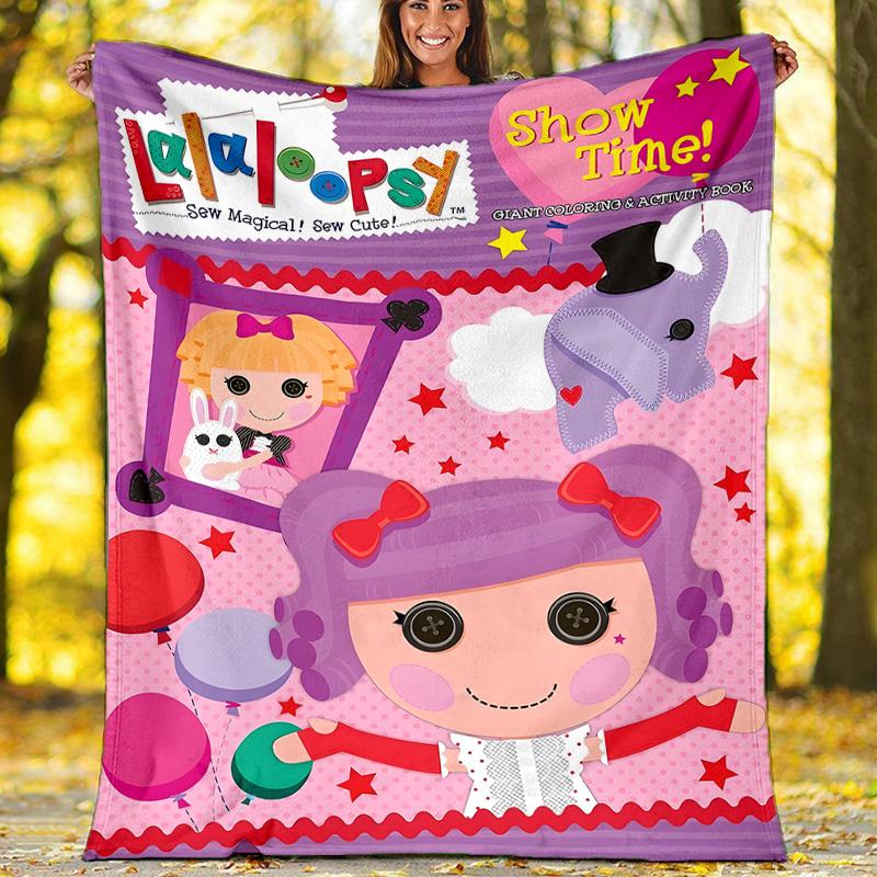 1pc Lalaloopsy1 Theme Blanket - Digital Print, Polyester, Cozy for All Seasons, Perfect for Outdoor, Camping, and Travel