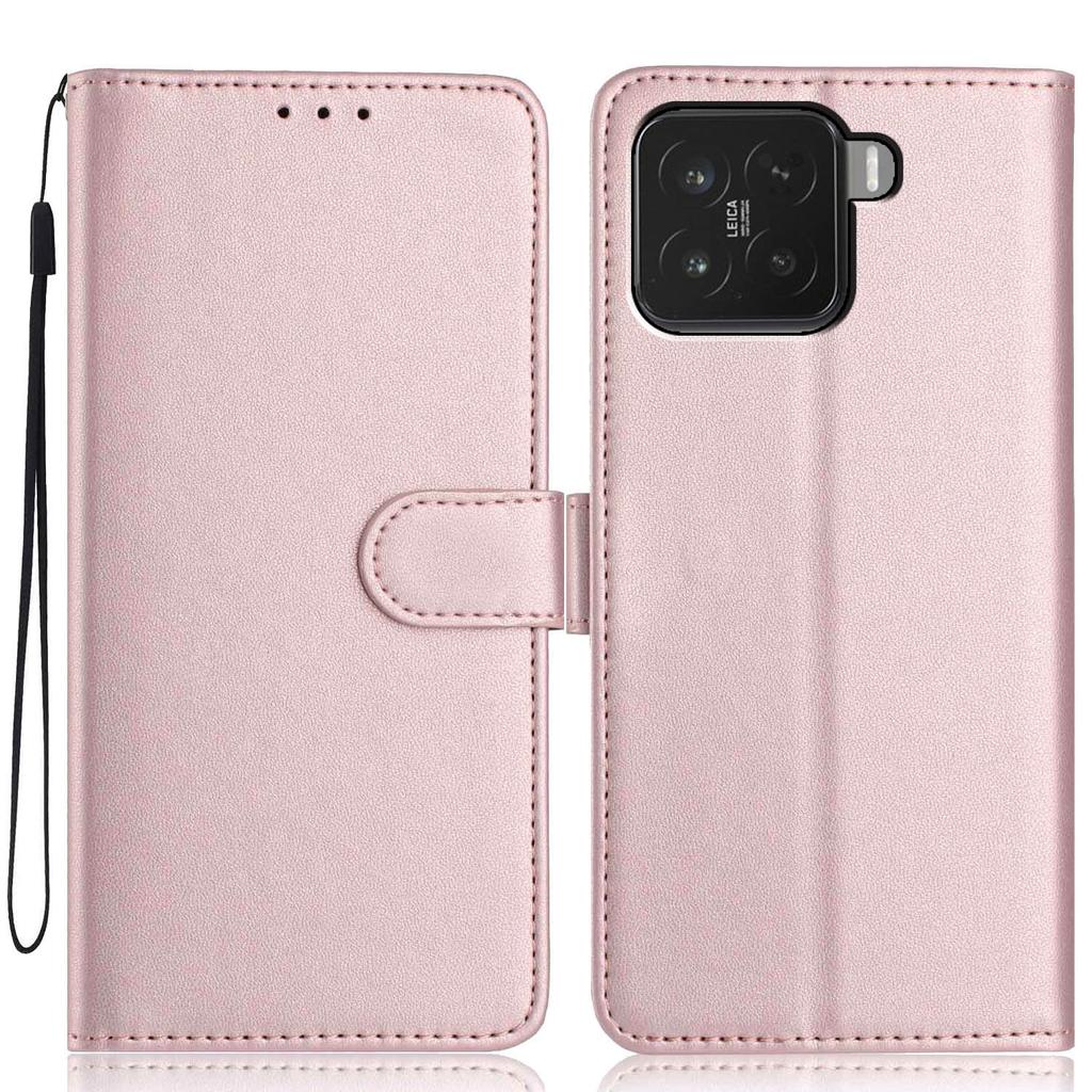 For Xiaomi 15T Pro Wallet Case with Strap/Multiple Card Slots Solid Color Leather Stand Phone Cover
