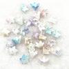 20pcs 13x16mm Gradual Change Acrylic Lilies Beads Caps Jewelry Findings Charms Bracelets Spacer Beads for Jewelry Making