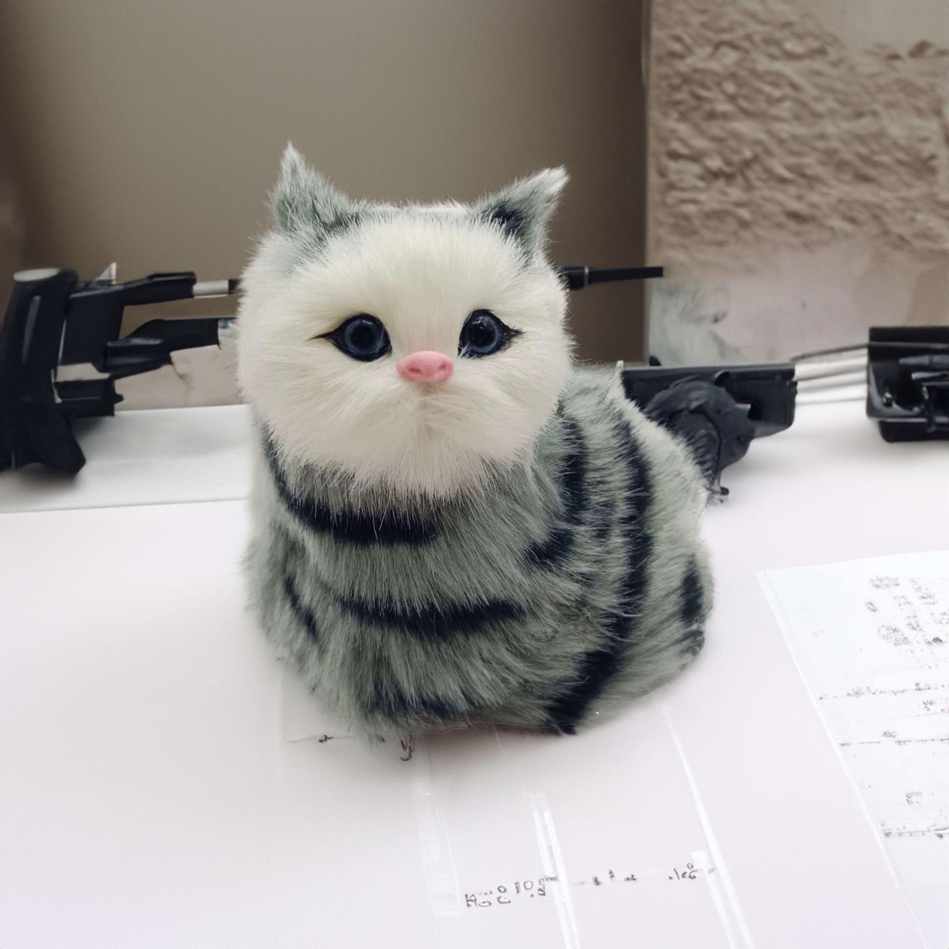 

Реалистичная мяукающая мягкая игрушка кошка для детей и домашнего декора 7cm синий